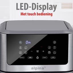 alpina Airfryer XXL - Heteluchtfriteuse 8 Liter - Air Fryer voor 6 Personen en Meer - Heteluchtoven met Digitaal Touchscreen - Instelbare Temperatuur 80 tot 200 Graden - Warmhoudfunctie — thumbnail 5