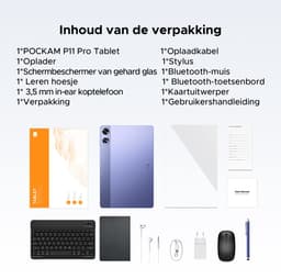 POCKAM P11 Pro - Tablet - 48 GB RAM (8+40 GB) + 128 GB ROM (2 TB/TF) - 11 inch FHD+ 90 Hz - Android 16 - 8800 mAh/18 W - T7250 - Dubbele luidsprekers - Gemini AI - Face ID - Widevine L1 - Complete accessoirebundel met toetsenbord en stylus - Paars — thumbnail 3