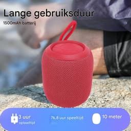 Draagbare Bluetooth Speaker- luidspreker - RGB-muzieklicht - Compact En IP4 Waterdichte-Bluetooth 5.3-Rood — thumbnail 3