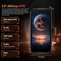 DOOGEE Fire 3 Max Robuuste Smartphone - Gemini AI- 32 GB RAM - 256 GB ROM - 8350 mAh - 5,5 inch - Android 15 - IP68/IP69K Outdoor telefoon - Widevine L1 - OTG - NFC - Oranje — thumbnail 7