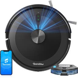 Robotstofzuiger met Dweilfunctie & Automatische Leegbasis – 4000 Pa Zuigkracht – LiDAR Navigatie – App & Alexa – Tot 260 min – Zwart — thumbnail 1