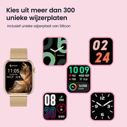 Siltcon® Seréa Smartwatch Dames - Horloge Dames - Stappenteller Horloge Dames - Hartslagmeter - Slaapmonitor - Saturatiemeter - Belfunctie - Geschikt voor iOS/Android - AMOLED - RVS - Elke pols - Incl. 5 Bandjes — thumbnail 9