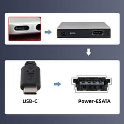 USB-C naar Power Over eSATA Adapter voor HDD SSD ODD Converter — thumbnail 7