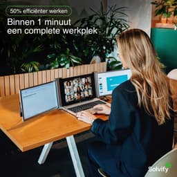 Portable Monitor 2x 15,6 inch Full HD – Laptop Scherm Uitbreider – Draagbare Monitor – Tri Screen – Extra Scherm Laptop – Plug & Play – Solvify — thumbnail 2