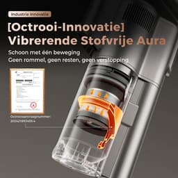 UWANT V500 Steelstofzuiger Draadloos - Zelflegende Stofzuiger zonder Zak - 25kPa Zuigkracht - LED-Verlichting - Kruimeldief Snoerloos — thumbnail 7