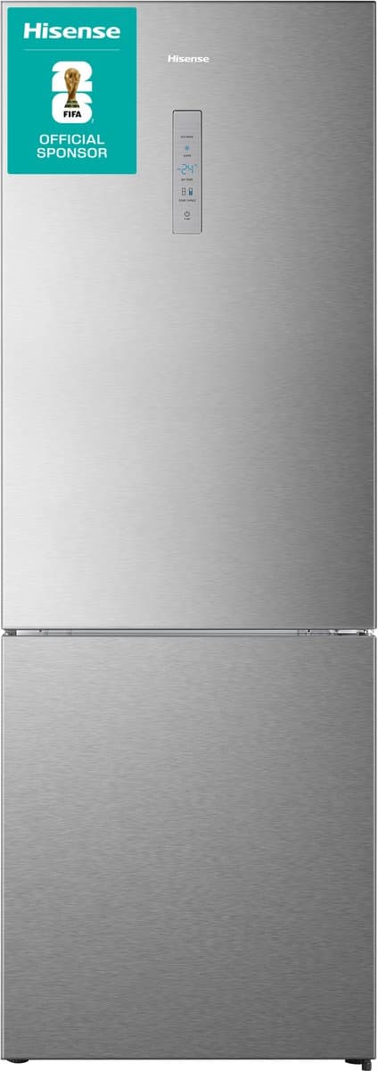 Hisense RB645N4BID - Vrijstaande koel-Vriescombinatie - 70cm breed - 495 Liter - No Frost - Fast Freeze - Metal-Tech Cooling - RVS - Energieklasse D — afbeelding 1