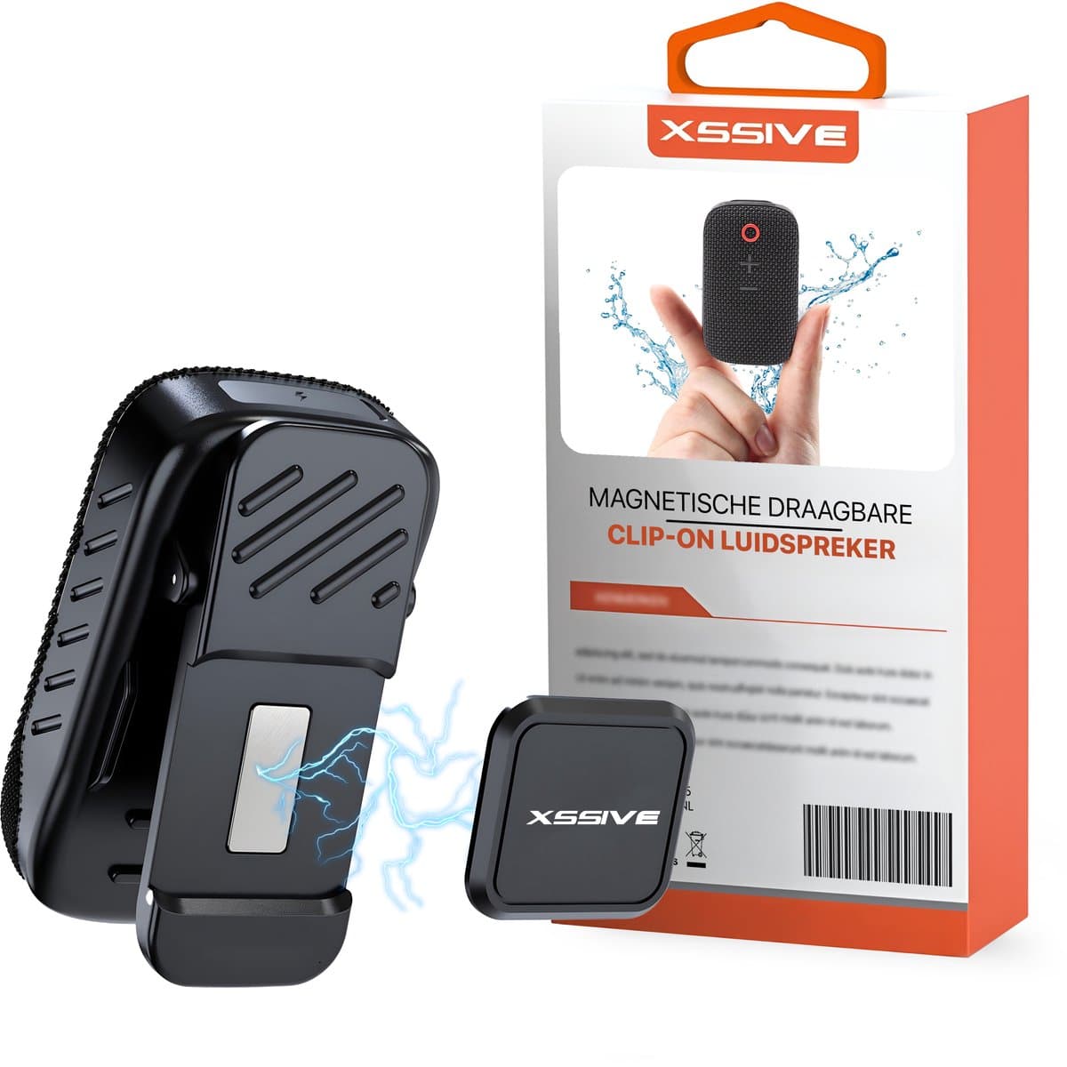 Xssive BS14 Draagbare Bluetooth Speaker met Magnetische Clip - Mini Bluetooth Speaker - Handsfree Bellen - Geschikt voor Wandelen, Onderweg, Fiets & Outdoor — afbeelding 1