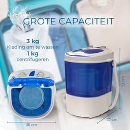 MKSS® Mini Wasmachine met Centrifuge - Voor Kleine Wasgoed - Meerdere Programma's - Wit — thumbnail 6