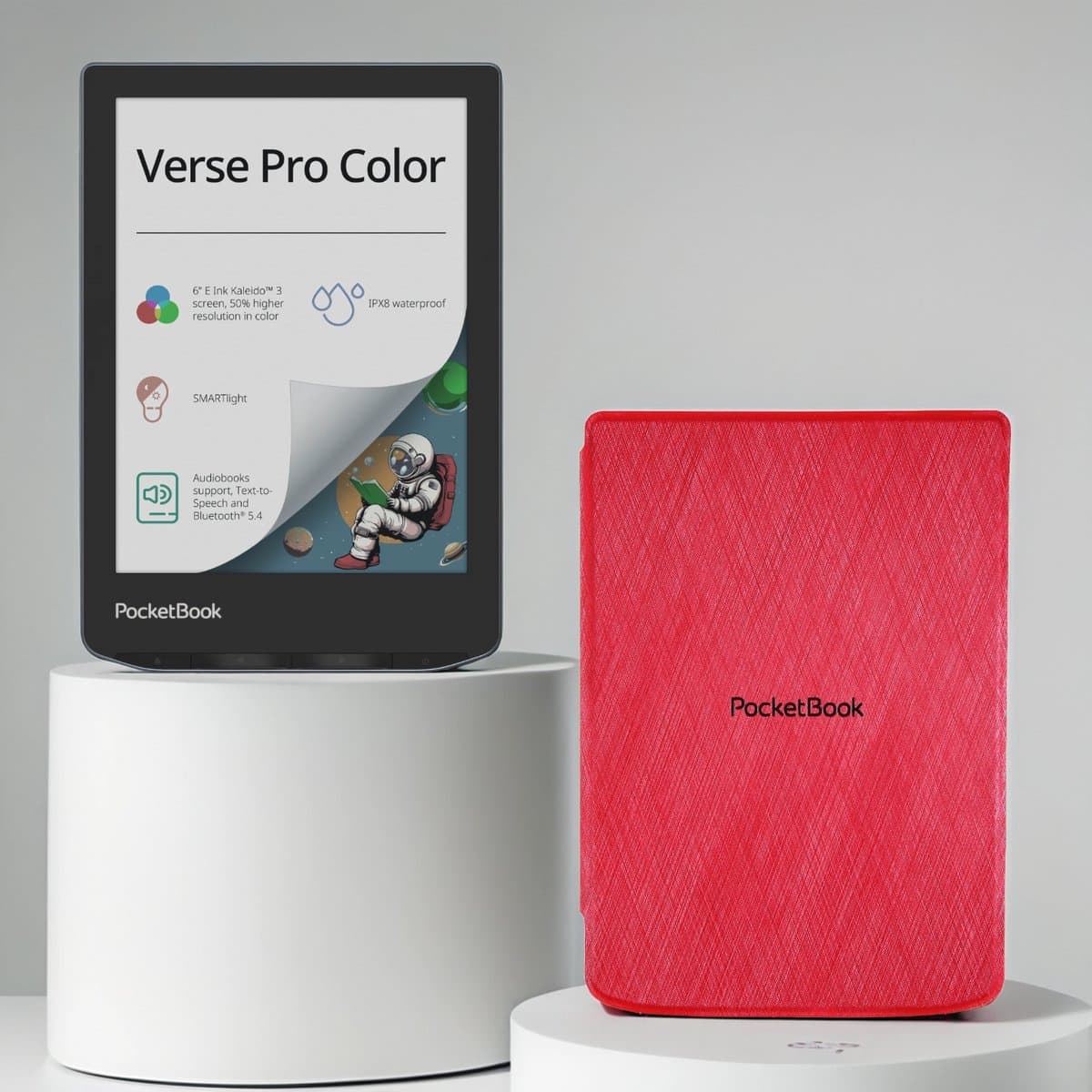 PocketBook Verse Pro Color - Stormy Sea + Rood PocketBook hoesje — afbeelding 1
