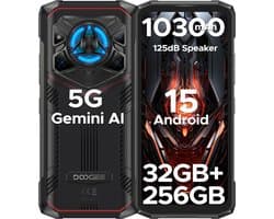 DOOGEE Blade 20 Play 5G - Robuuste Smartphone - Robuuste Telefoon - 32GB RAM + 256GB ROM - 10300mAh / 33W - Dimensity 7050 - 125dB Luidsprekers -Effect Lumière LED - Android 15 - Gemini AI -Zilver