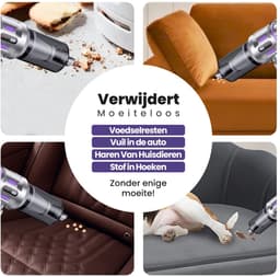 Kruimeldief Snoerloos - Handstofzuiger - 20.000 Pa zuigkracht - Auto Stofzuiger met 9 Opzetstukken - Kruimelzuiger - 100W - Airduster - Zuigen & Blazen — thumbnail 10