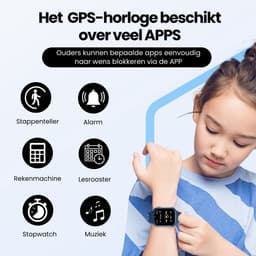 Protectly® GPS Horloge Kind Met Simkaart - SOS-Knop - Smartwatch Kinderen - Smartwatch Kind - GPS Tracker Kind - 4G - Videobellen - HD Camera - Whatsapp en SMS - Elke polsmaat - Incl. Simkaart — thumbnail 7