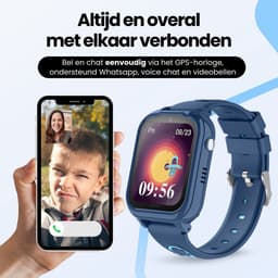 Protectly® GPS Horloge Kind Met Simkaart - SOS-Knop - Smartwatch Kinderen - Smartwatch Kind - GPS Tracker Kind - 4G - Videobellen - HD Camera - Whatsapp en SMS - Elke polsmaat - Incl. Simkaart — thumbnail 6