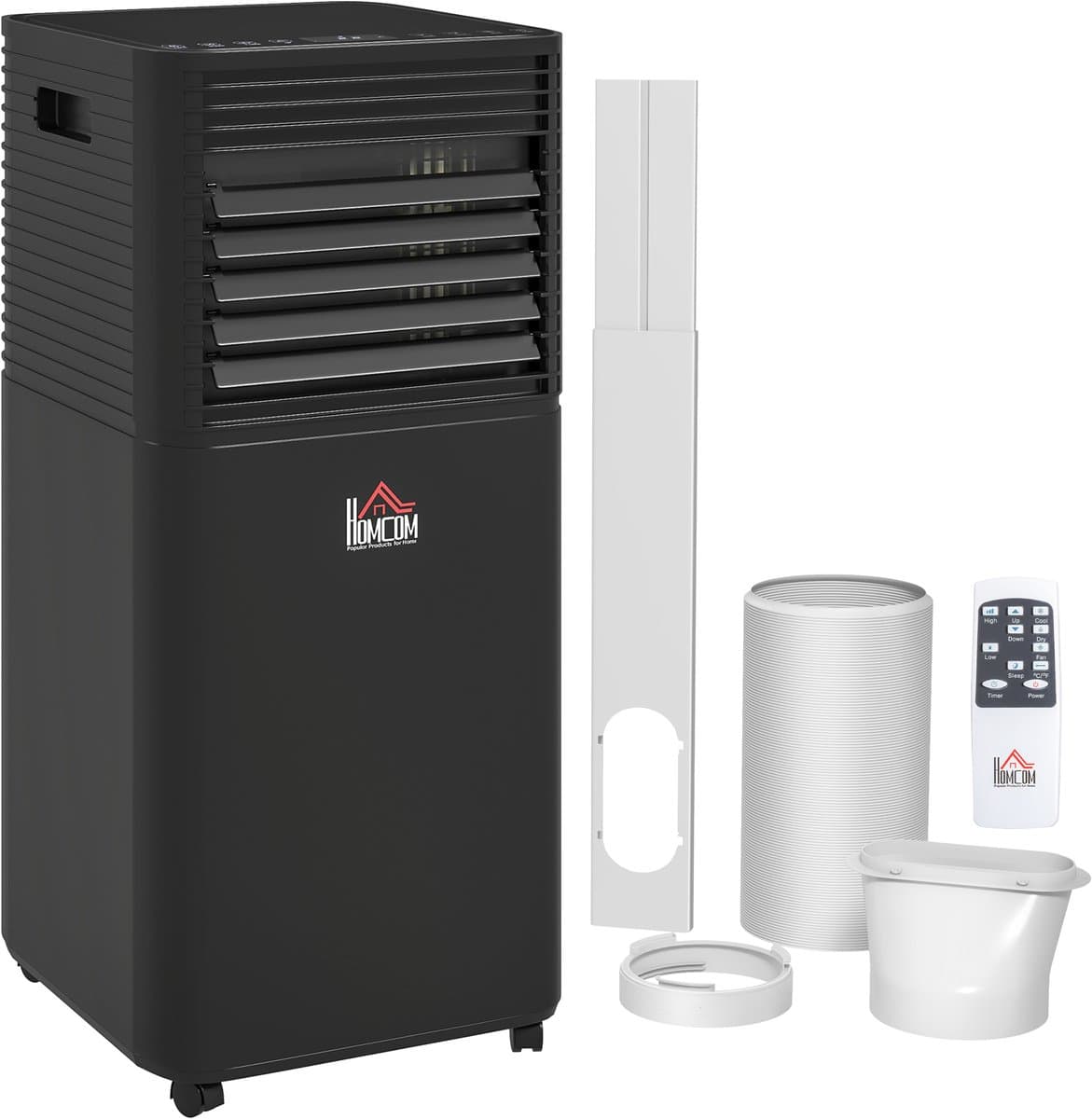 HOMCOM-Draagbare airconditioner-ABS-30.5x32.5x67.8cm-Zwart — afbeelding 1