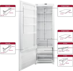 Inventum IKK1785S 178 cm energiezuinige inbouw koelkast - Koeler - 294 liter - Stil - Fresh Cooling - Superkoelen - Vershoudlade - Sleepdeur - Wit — thumbnail 5