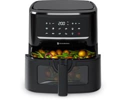 KitchenBrothers Airfryer XXL - PFAS-Vrij - 1800W - 7.5L - Heteluchtfriteuse - Dual Heating - 50ºC tot 200ºC - 10 Kookprogramma's - Zwart