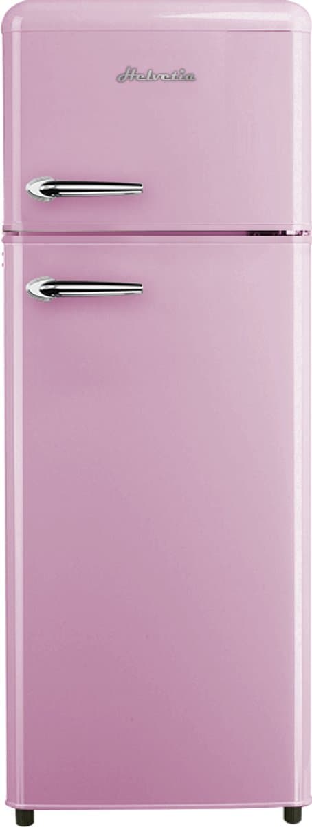 Helvetia Retro Koelvriescombinatie HRDPER206EP1 - Rétro Rose - 144 cm Hoog - 4ster Vriezer - Vintage - 206 Liter — afbeelding 1