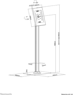 Neomounts FL15-650WH1 kantel- en roteerbare tablet vloersteun voor 9,7-11" tablets - wit — thumbnail 2