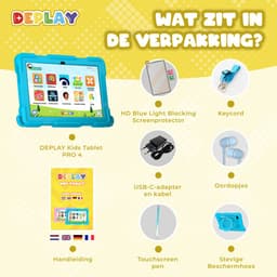 DEPLAY Kids Tablet PRO 4 - Kindertablet vanaf 2 jaar - Tablet Voor Kinderen - Tablet Kind - Met Pen, Beschermhoes en Screenprotector - Android 14 - 6000 mAh Batterij - 10 inch - Blauw — thumbnail 13
