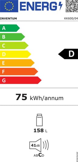 Inventum KK600 tafelmodel koelkast 158 liter - Zonder vriesvak - 60 cm breed - Led-verlichting - Energielabel D - Vrijstaand - Wit — thumbnail 2