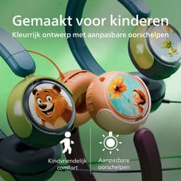 PHILIPS TAK2000CT - On Ear bedrade opvouwbare hoofdtelefoon voor kinderen - beperkt volume, Audio delen, 3,5 mm- en USB-C-kabel meegeleverd - Kristal Groen — thumbnail 4