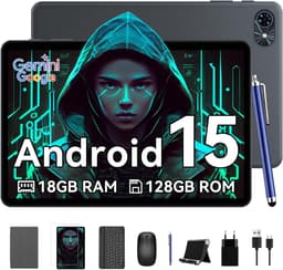 TABWEE Tablet T80 - 18GB RAM - 128GB ROM - 6000mAh - 5G WiFi - Met Toetsenbord(QWERTY) - Muis - Pen - Hoes - Android 16 - Bluetooth 5.0 - Grijs — thumbnail 1