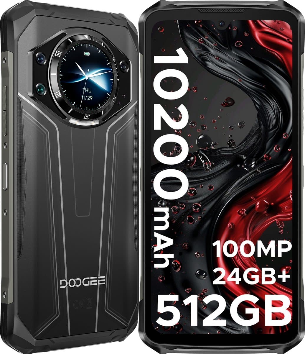 DOOGEE S119 4G - Robuuste Smartphone - Robuuste Telefoon - 24GB RAM + 512GB ROM /2TB TF - 10200 mAh /33W - 6,72'' FHD+ IPS - 1,32 achterkant - 20MP nachtzichtcamera - NFC - Face ID - Drie kaarten - Zilver — afbeelding 1