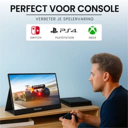 Elcostar Portable Monitor 15.6 Inch - Touchscreen - Full HD - IPS Beeldscherm - USB-C monitor - Draagbare Gaming Monitor - HDMI - 2025 model — thumbnail 4