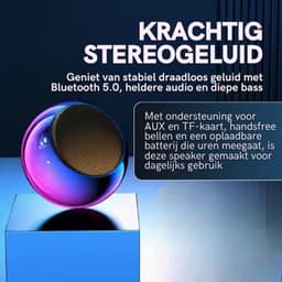 M3 Bluetooth Mini Speaker – Draagbare Blue Tooth 5.0 draadloos luidspreker – stereo – Handsfree microfoon- Paars/Blauw — thumbnail 3