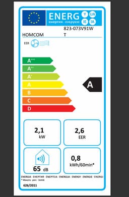 HOMCOM-Mobile Klimageräte aus ABS, Stahl Weiß — thumbnail 2