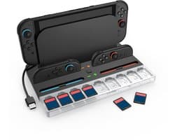 Charging Dock Station voor Nintendo Switch 2 van MMOBIEL – Oplaadstation voor 4 Joy-Con Controllers met 7 RGB Verlichtingsmodi, 9 Game Card Slots, LED Laadstatus Indicatoren – Compleet Laadstation