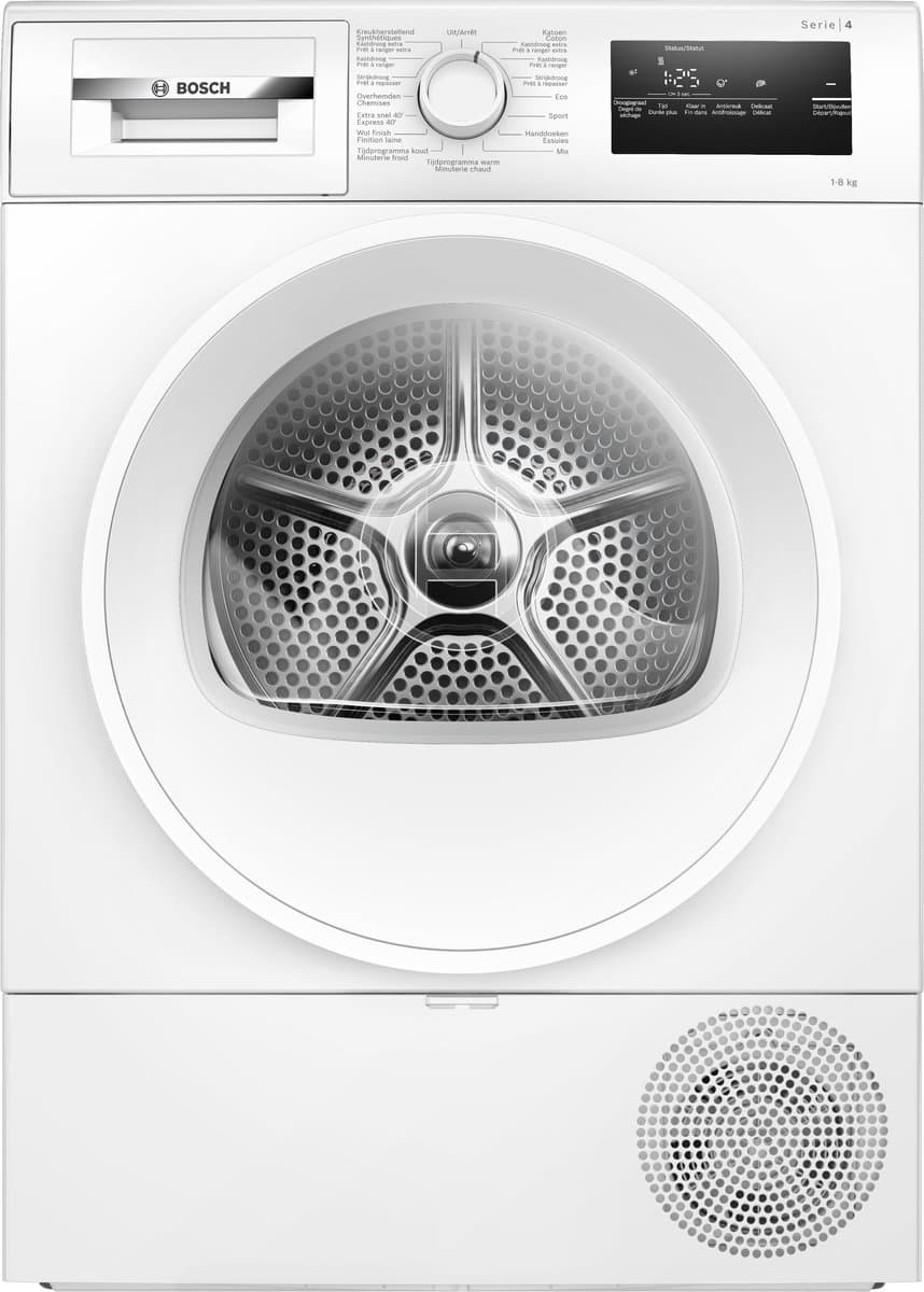 Bosch WTH8520AFG Serie 4 - Wasdroger - Warmtepompdroger - 8 kg - Wit - Zeer stil - NL/FR — afbeelding 1