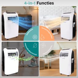 Serenelife Mobiele Airco - 9.000 BTU - 3-in-1 Airconditioner met Ontvochtigerfunctie, Afstandsbediening - Koelen & Verwarmen - Wit — thumbnail 6