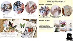 Bob Online ™ - 40 Stuks – Mixed Kleuren Serie - Vlinder Deco Stickers – PET Transparant Vlinder Hars Decals voor Scrapbook – Doe-het- zelf Karten Maken – Decoupage – Laptop Sticker – Fotolijst Deco Stickers – PET Butterfly Stickers – Knutsel Stickers — thumbnail 5