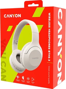 Canyon BTHS-3 Serie - Draadloze Over-Ear - Koptelefoon - Bluetooth 5.1 - Opvouwbaar Ontwerp - 15 Uur Batterijduur - Beige — thumbnail 7