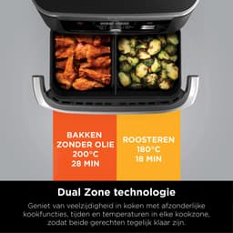 Ninja Foodi AF500EU Mega Dubbele Airfryer XXL - 10.4 Liter - Twee Kookvakken of Één MegaZone - Heteluchtfriteuse — thumbnail 13