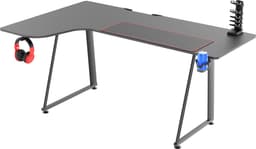 VDD Gaming - Bureau - Hoekbureau Gaming - Hoekbureau - Game Bureau - Gaming desk - Computertafel - Gamebureau - Carbon - Zwart - 160 x 60 x 75cm — thumbnail 8