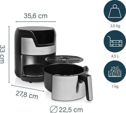 Princess Digitale Airfryer XXL 182026 - Heteluchtfriteuse - 4.5 liter - 8 voorgeprogrammeerde programma's - 1500 W - RVS — thumbnail 16
