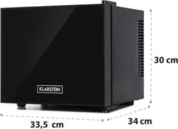 Klarstein Mini-Koelkast Frosty Vrijstaande - 10 Liter - Losse Glazen Bodemplaat - 33dB - Koele Frisheid - Voor Gastkamers Of Slaapkamers - Glansrijk - Thermo-elektrisch Koelsysteem - Spiegelglasdeur - praktisch - Elegant - Zwart — thumbnail 3