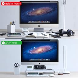 Aluminium Universele Monitor Stand - LB-555 - Computer standaard Bureau Beeldscherm verhoger - Compatibel met MacBook Pro, iMac Pro, Google Chromebook, Microsoft Surface, Dell, Asus laptop en meer — thumbnail 3