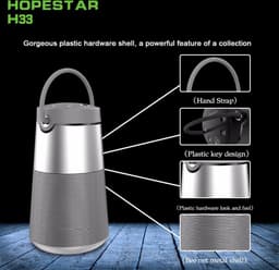 HOPESTAR H33  Goud draagbare draadloze Bluetooth-luidspreker FM-zender Powerbank — thumbnail 6