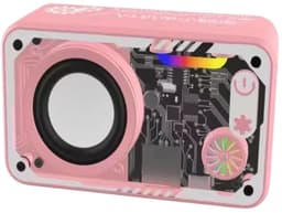 Fivesquare SteelCannon RGB Speaker – Mini Bluetooth Speaker met Transparant Industrieel Design, 5W Bass & RGB Ambient Licht Roze — thumbnail 2
