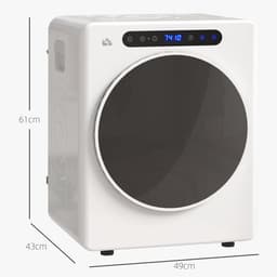 HOMCOM Laundry Dryer Edelstahl, ABS 49L x 43B x 61H cm Weiß — thumbnail 7