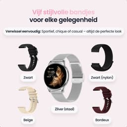 Siltcon® Auréa Smartwatch Dames & Heren - Horloge Dames - Stappenteller Horloge Dames - Hartslagmeter - Slaapmonitor - Saturatiemeter - Geschikt voor iOS/Android - AMOLED - RVS - Elke pols - Incl. 5 Bandjes — thumbnail 9