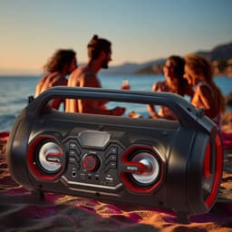 Audiocore AC875 Bazooka Draagbare Bluetooth-luidspreker Boombox 30W (20W + 5Wx2) IPX4 Spatwaterdicht / Radio / microSD / Aux-In / USB / Verlichting / Microfoonpoort / Afstandsbediening — thumbnail 11