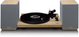 Lenco Hifi Speaker - Boekenplank speakers met Bluetooth - 80W - 2 stuks - Stereo set - SPB-241WDGY - Hout/Grijs — thumbnail 6
