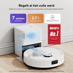 Roborock Q10 S5+ Set Robotstofzuiger en Dweil met Zelflediging– Zuigkracht van 10000 Pa–Vibrerende dweilpads– Handsfree Reinigen tot 7 Weken– Dubbel Anti-klitontwerp– Automatisch dweilen– Obstakelvermijding–Wit– S8 Plus Upgrade–2 stofzakken — thumbnail 2