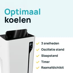 MOA Mobiele Airco - 12.000 BTU - 3-in-1 - Met Afstandbediening - Tot 35m² - Airconditioner met Ontvochtigingsfunctie - Raamafdichtingskit - Wit — thumbnail 4
