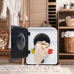 Re-purelife® Compacte Wasdroger met Afvoer voor Kleine Ruimtes - 3 kg Capaciteit (uitbreidbaar tot 4,5 kg) - 5 Programma's - Energieklasse G - Geschikt voor Opbouw of Opstelling - Stille Werking - 49.5*43.5x59.5 cm - Wit — thumbnail 1