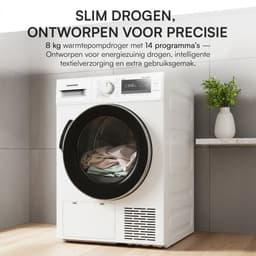 Heinner HHPD-M8G3A++ Wasdroger - Warmtepompdroger 8 Kg – 14 Droogprogramma’s – LED Display – Anti-Kreuk – Uitgestelde Start – Kinderslot – Wit – 5 Jaar Garantie — thumbnail 10